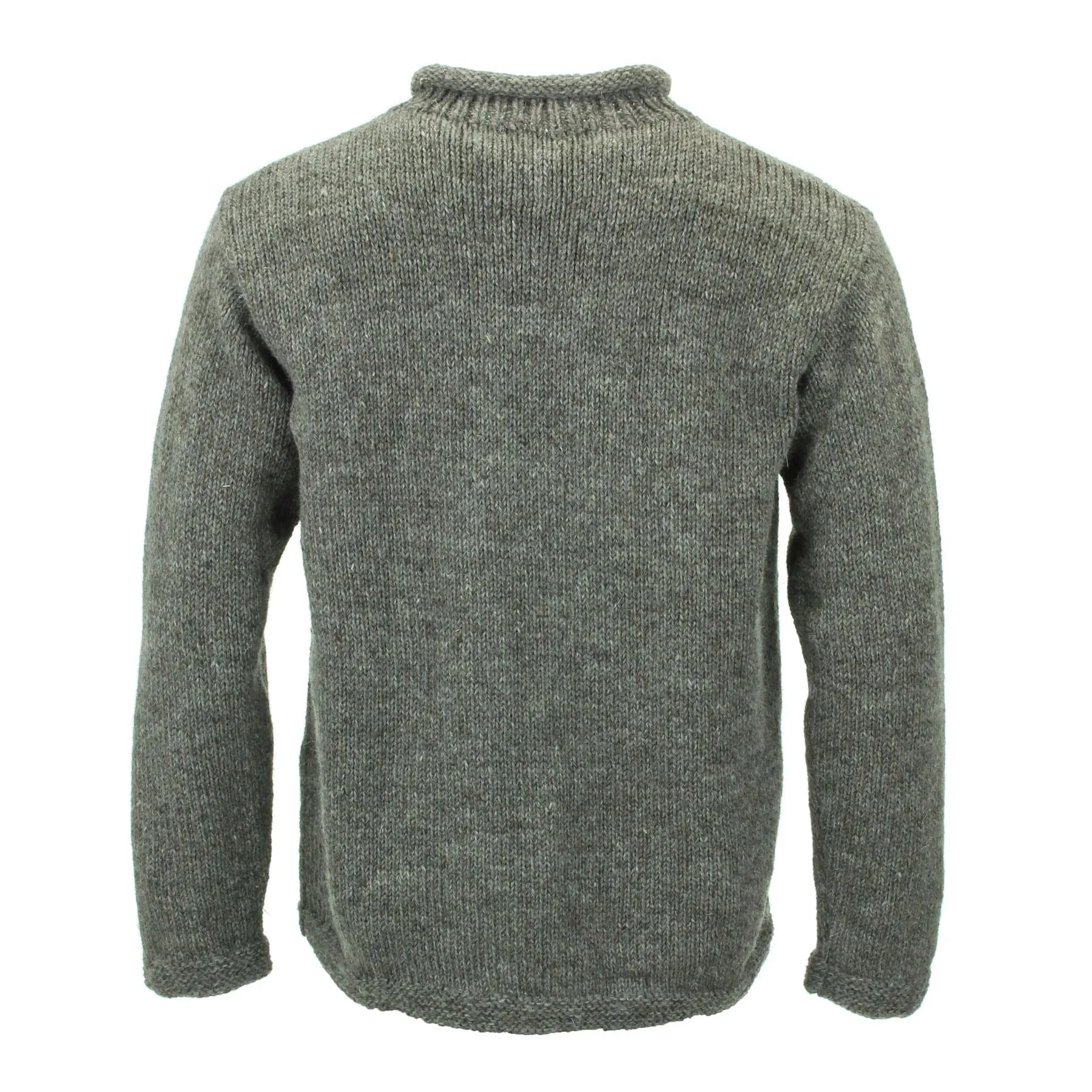 Hand Knitted Wool Jumper - Plain Oatmeal