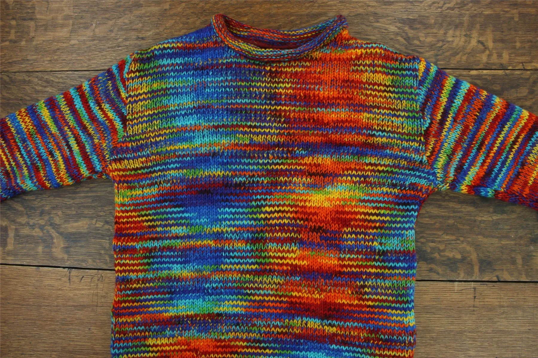 Hand Knitted Wool Jumper - SD Rainbow