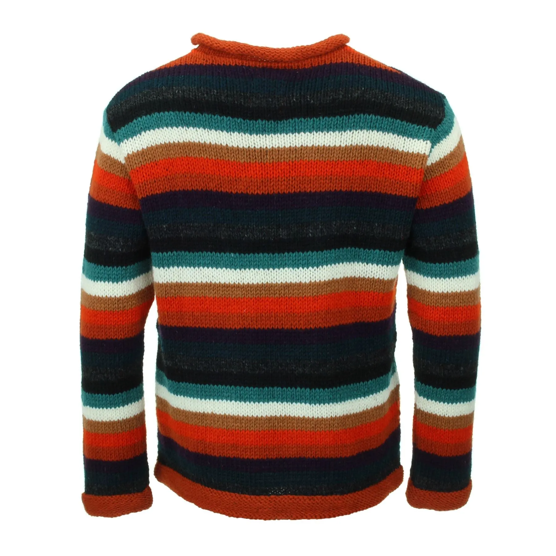 Hand Knitted Wool Jumper - Stripe Anu