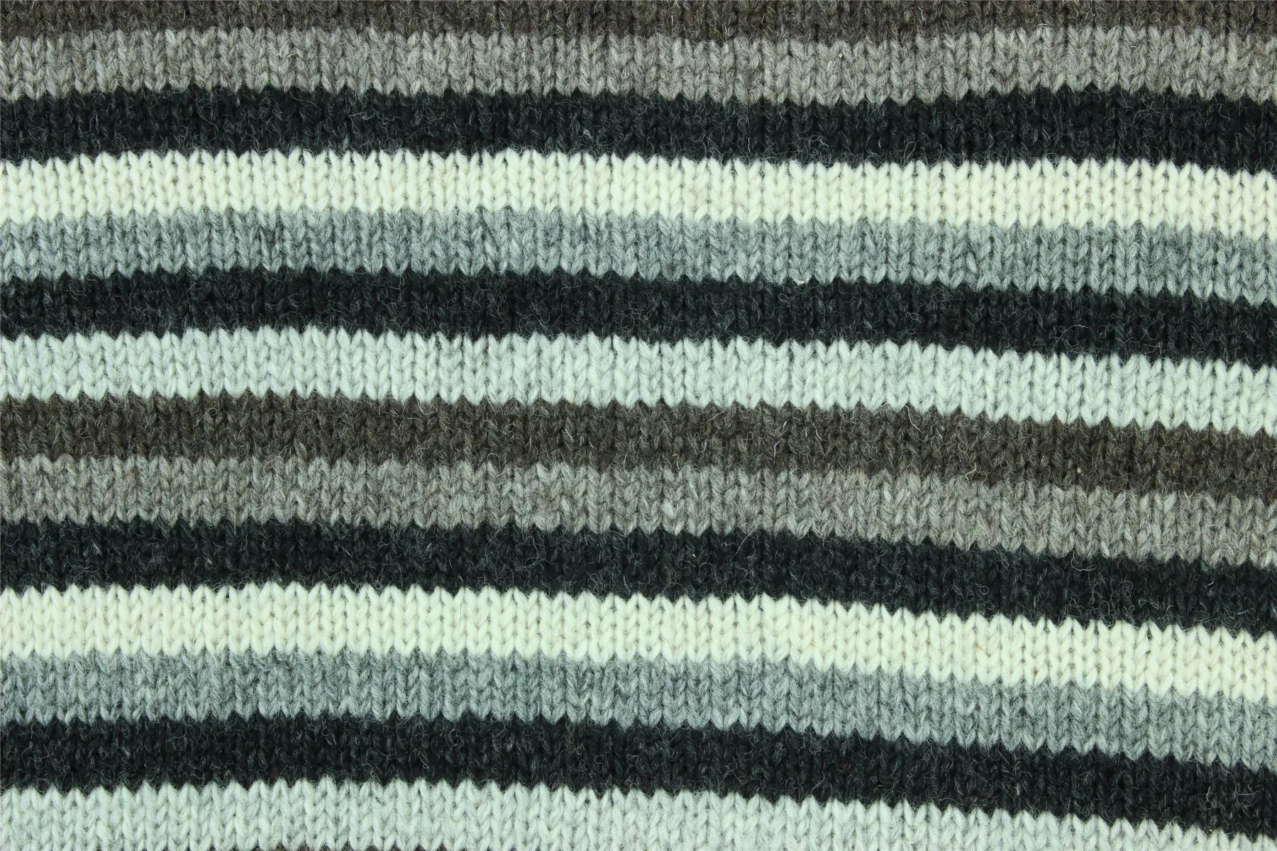 Hand Knitted Wool Jumper - Stripe Natural