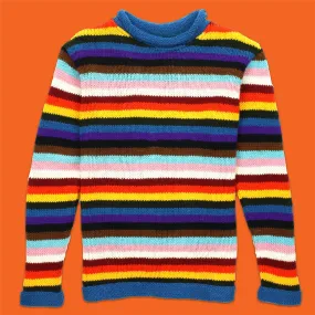 Hand Knitted Wool Jumper - Stripe Progress Rainbow