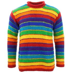 Hand Knitted Wool Jumper - Tik Tik Rainbow