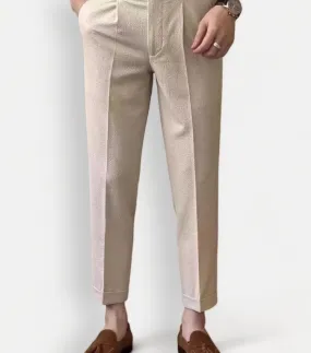 High-waist belt design trousers