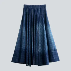 High-waist long women's jean skirt