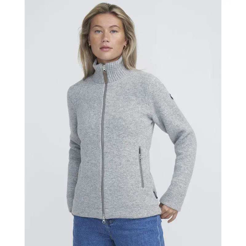 Holebrook Claire Windproof Ladies Full Zip Jumper - Grey Melange