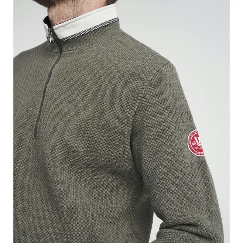 Holebrook Classic Windproof Mens 1/4 Zip Jumper - Dusty Olive