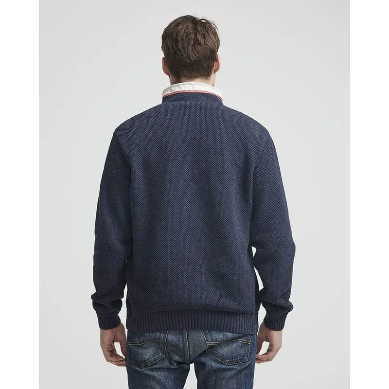 Holebrook Classic Windproof Mens 1/4 Zip Jumper - Navy Melange