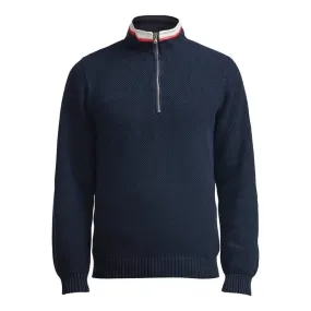 Holebrook Classic Windproof Mens 1/4 Zip Jumper - Navy