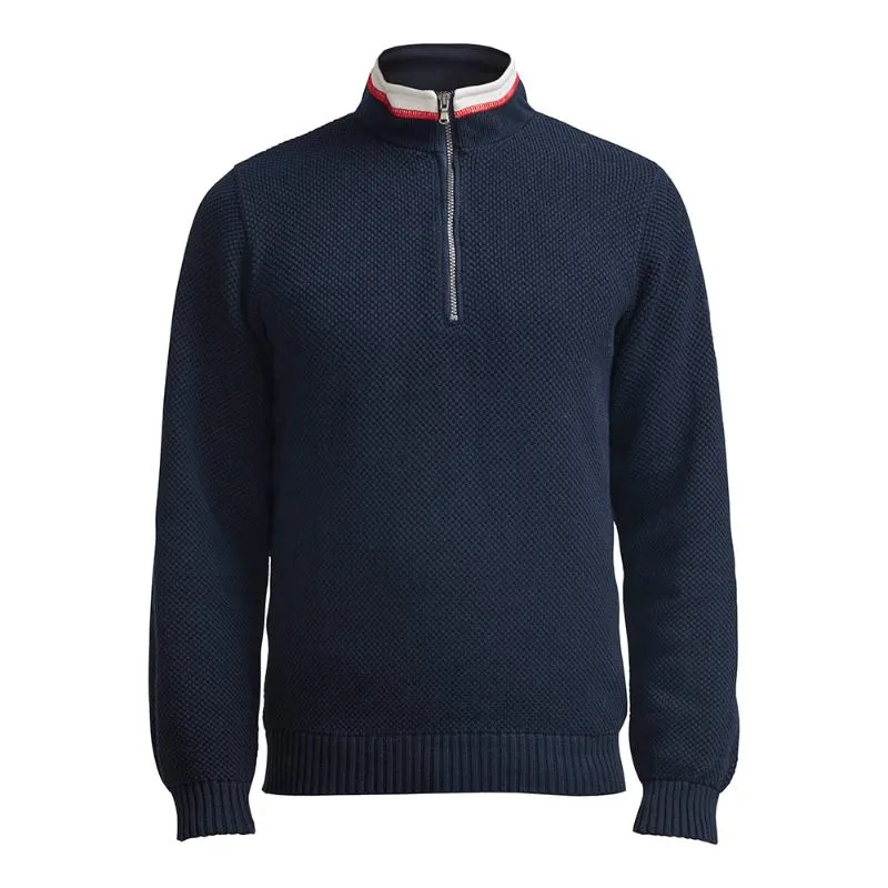 Holebrook Classic Windproof Mens 1/4 Zip Jumper - Navy