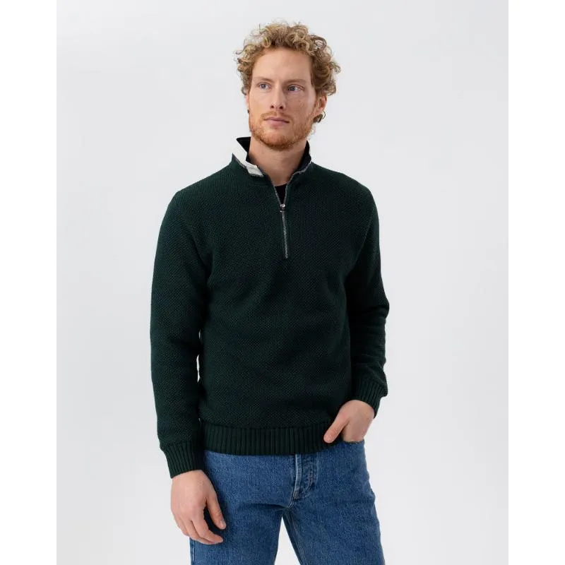 Holebrook Classic Windproof Mens 1/4 Zip Jumper - Pine