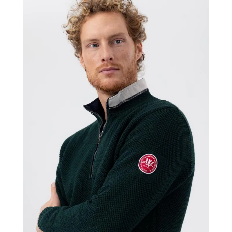 Holebrook Classic Windproof Mens 1/4 Zip Jumper - Pine