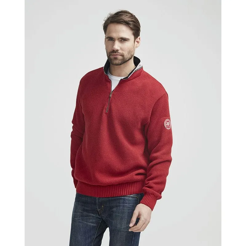 Holebrook Classic Windproof Mens 1/4 Zip Jumper - Red