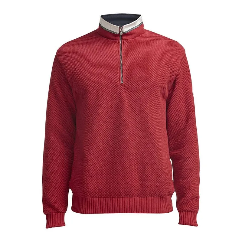 Holebrook Classic Windproof Mens 1/4 Zip Jumper - Red