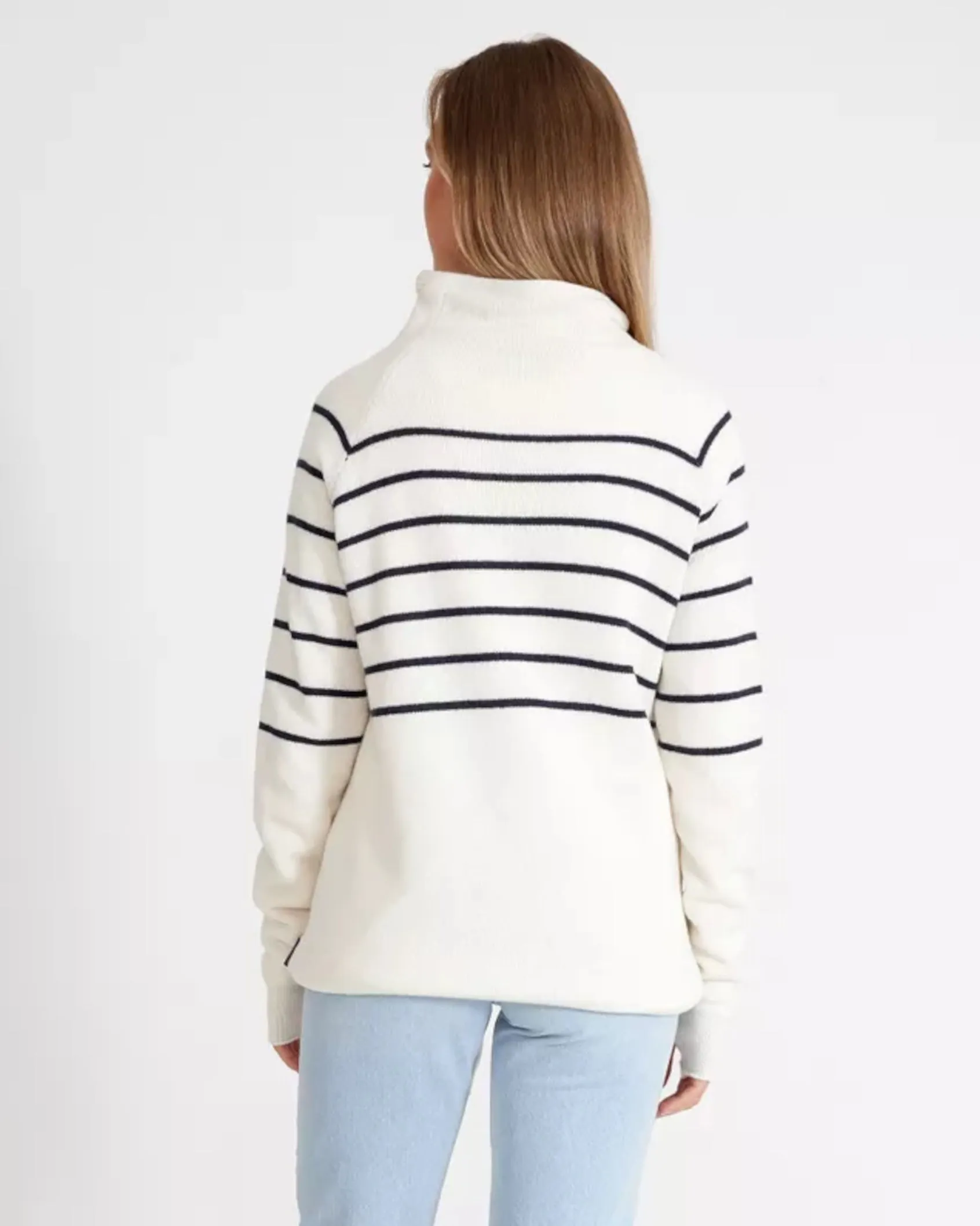 Holebrook Martina Windproof Off White Navy Stripe