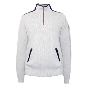 Holebrook Peter Windproof 1/4 Zip Cotton Mens Jumper - Light Grey Melange