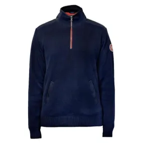 Holebrook Peter Windproof 1/4 Zip Cotton Mens Jumper - Navy