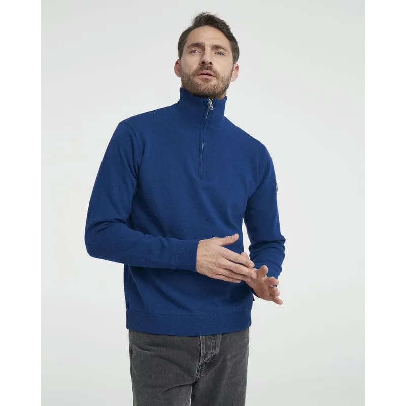 Holebrook Stellan Windproof Mens Merino 1/4 Zip Jumper - Dark Royal