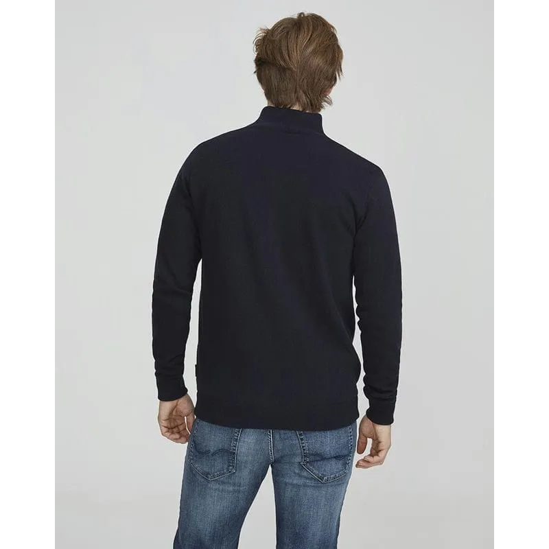 Holebrook Stellan Windproof Mens Merino 1/4 Zip Jumper - Navy