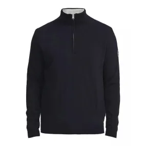 Holebrook Stellan Windproof Mens Merino 1/4 Zip Jumper - Navy