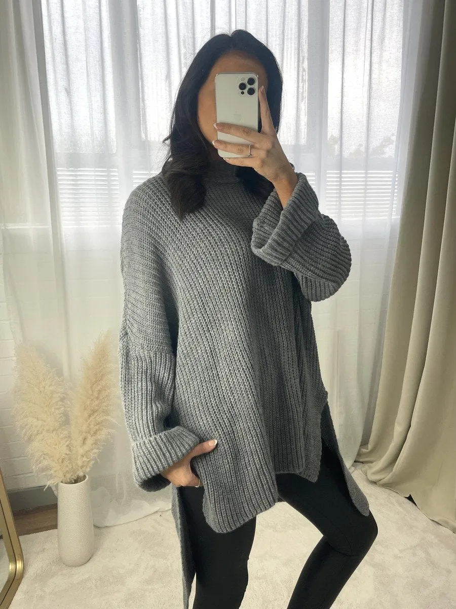 Honor High Neck Oversized Long Sleeve Knitted Jumper