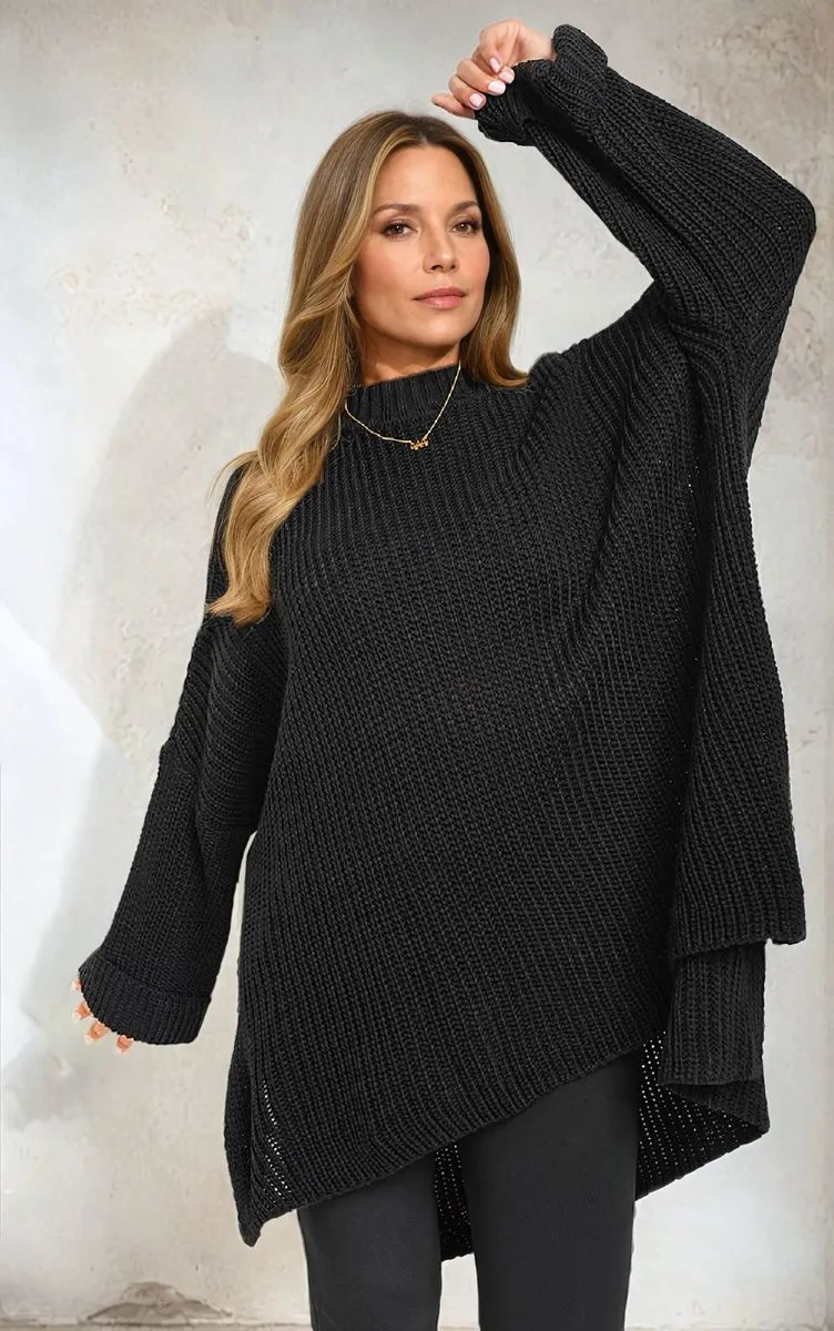 Honor High Neck Oversized Long Sleeve Knitted Jumper