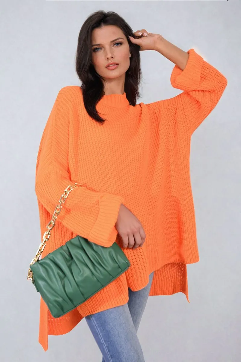 Honor High Neck Oversized Long Sleeve Knitted Jumper