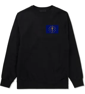 Indiana State Flag IN Chest Mens Crewneck Sweatshirt