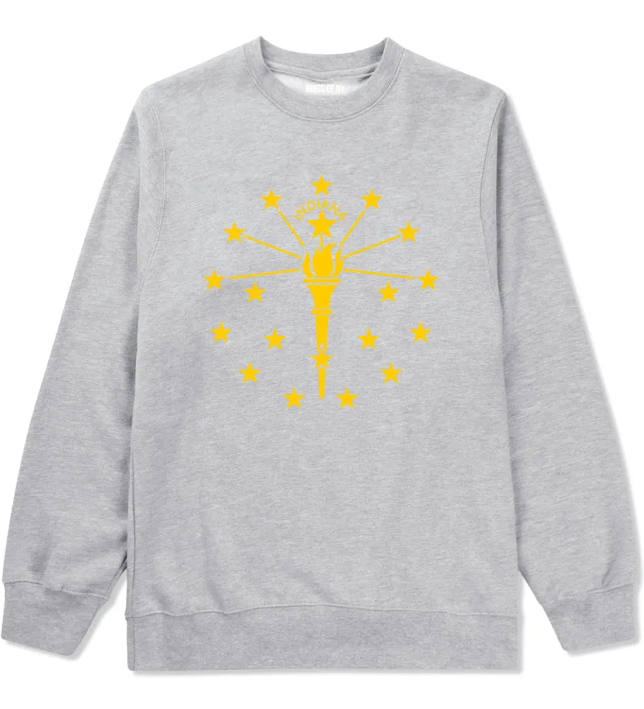 Indiana State Flag Outline Mens Crewneck Sweatshirt