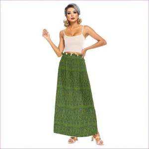 Intricate Womens Side Split Skirt - Army Green