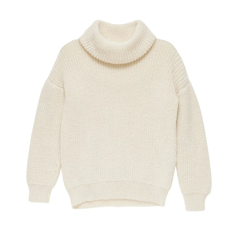 Ivory Baby Alpaca Tneck Jumper