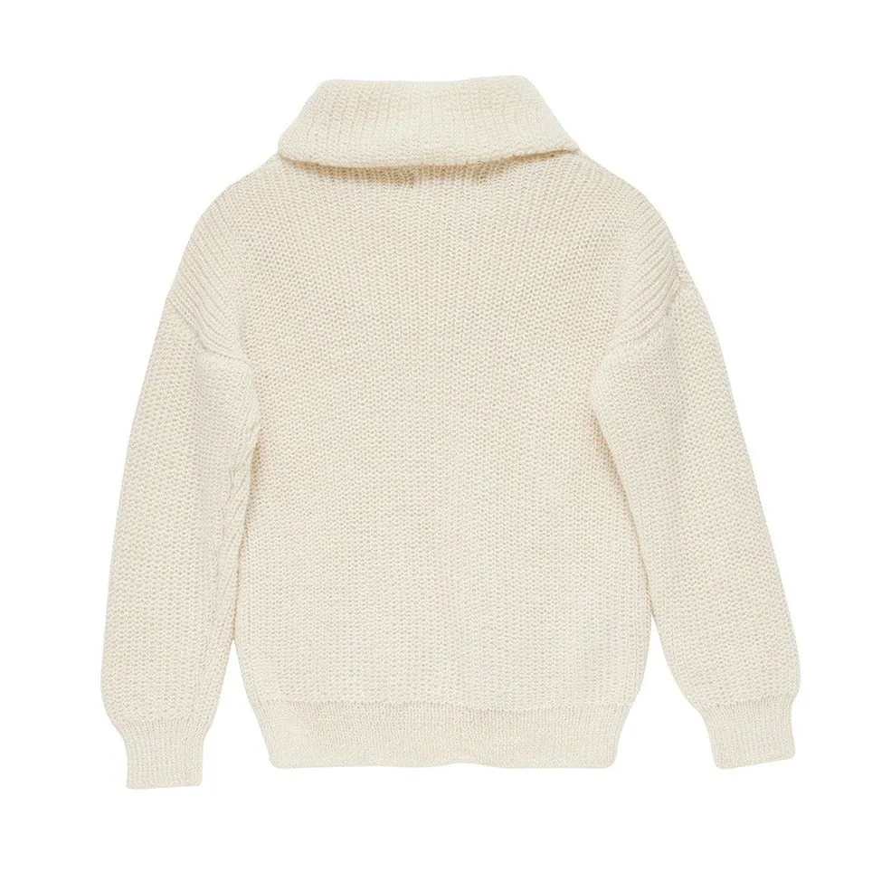 Ivory Baby Alpaca Tneck Jumper