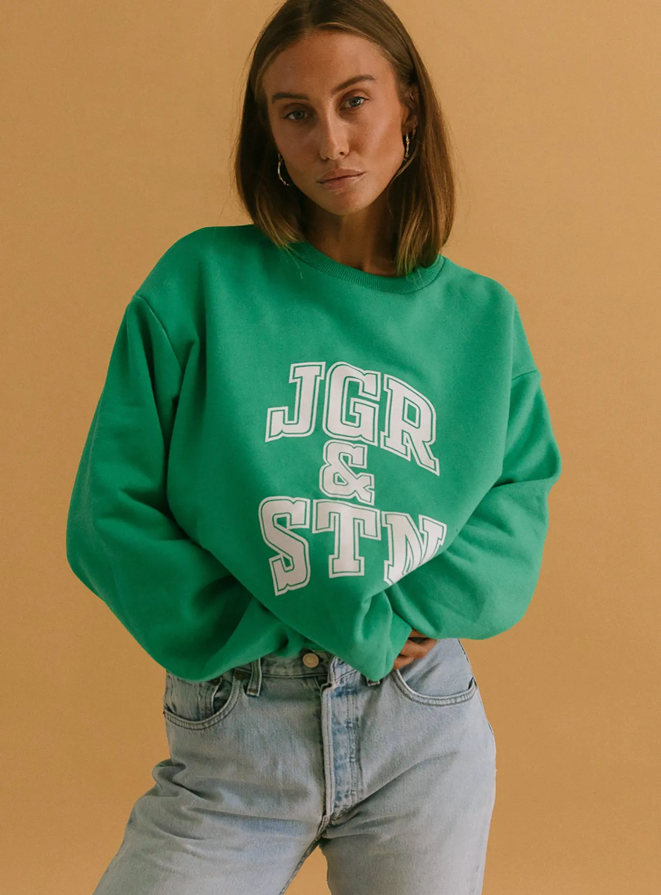 J&S Oversized Sweatshirt Apple Green