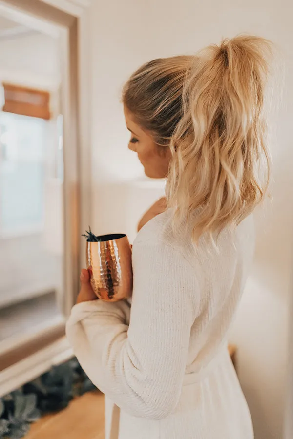 Keeping Cozy Chenille Sweater Dress in Ivory