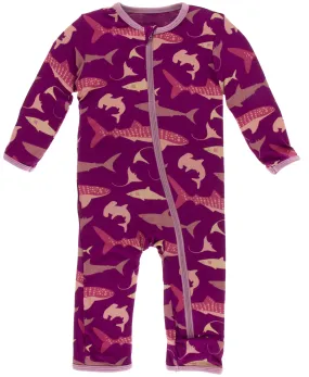 KicKee Pants Melody Sharks Coverall with Zipper