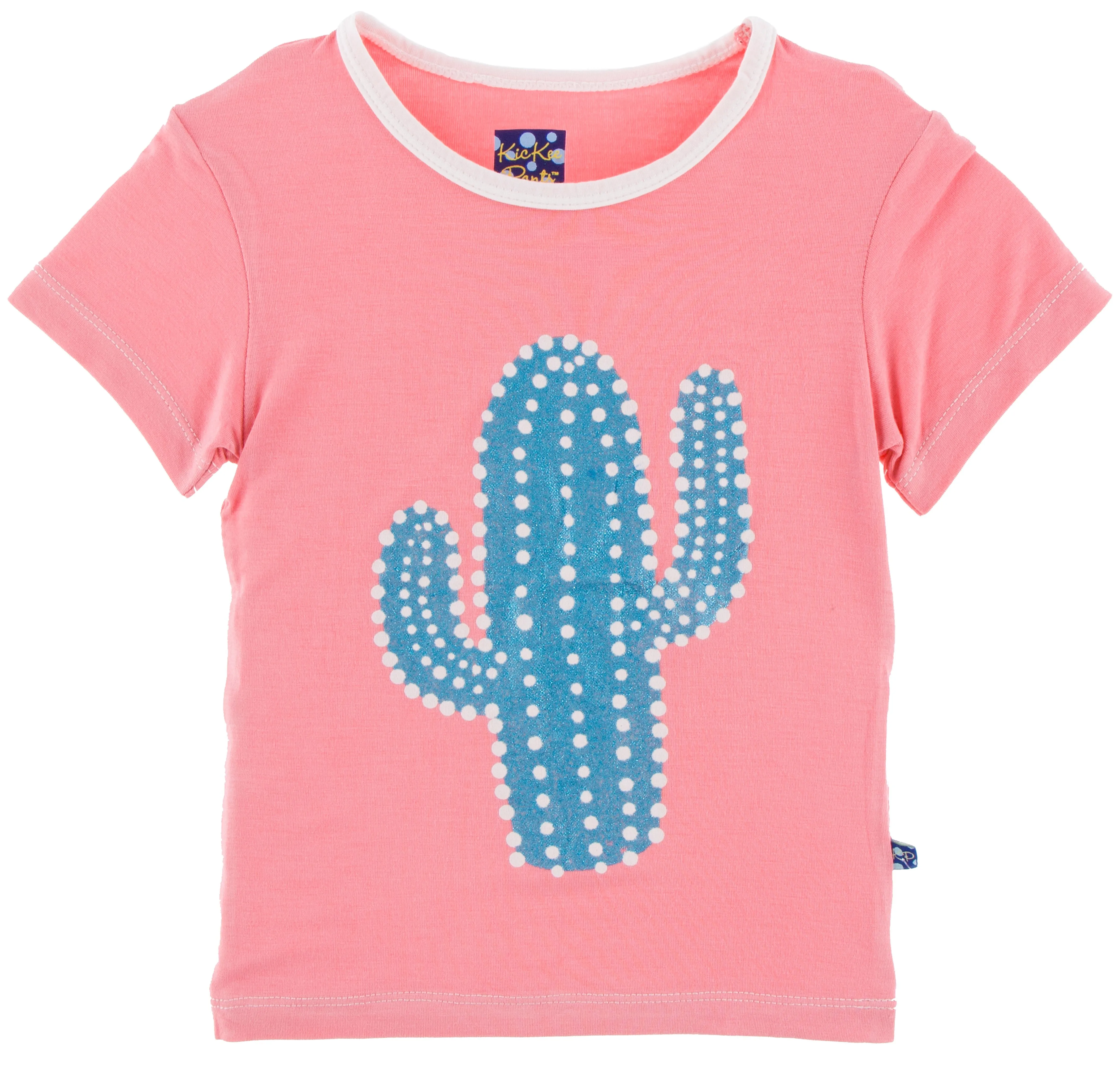 KicKee Pants Strawberry Glitter Cactus S/S Easy Fit Piece Print Tee