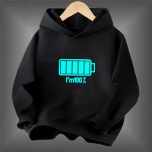 Kids Luminous Hoodies Boy Girl Streatwear Hoody Sweatshirt Pullover Casual Clothing Funny Battery Long Sleeve Glowing Clothes