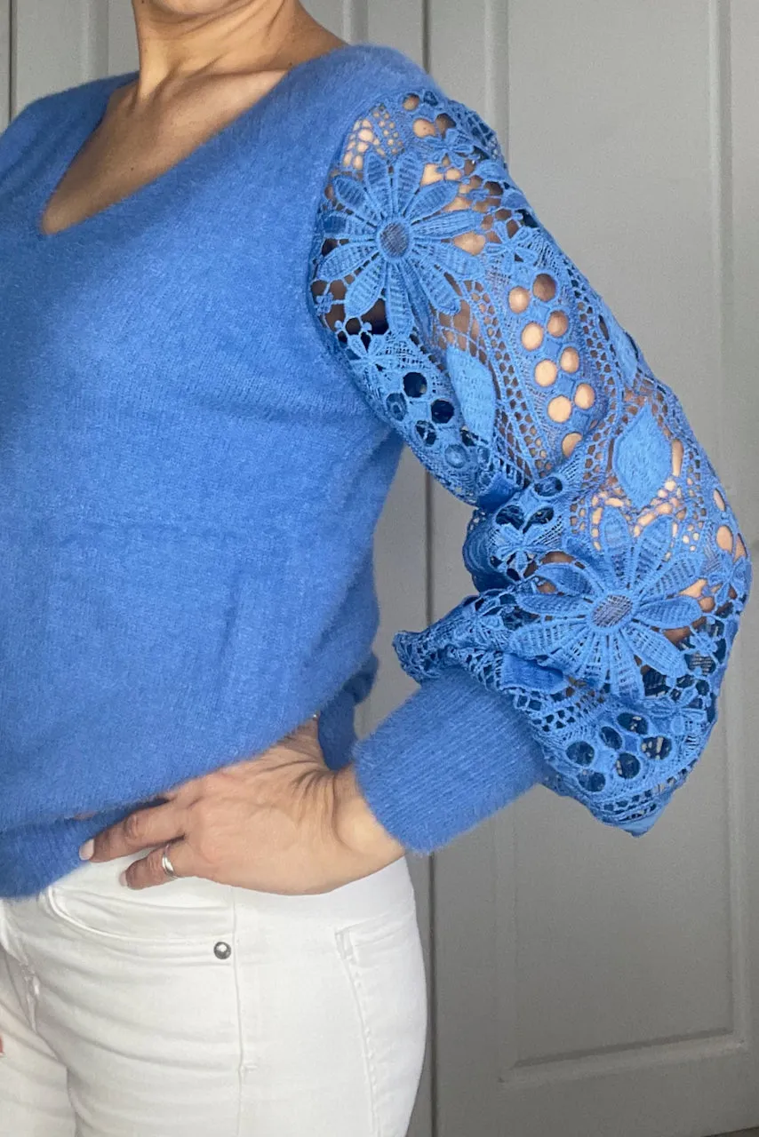 Lara Lace Jumper - Blue