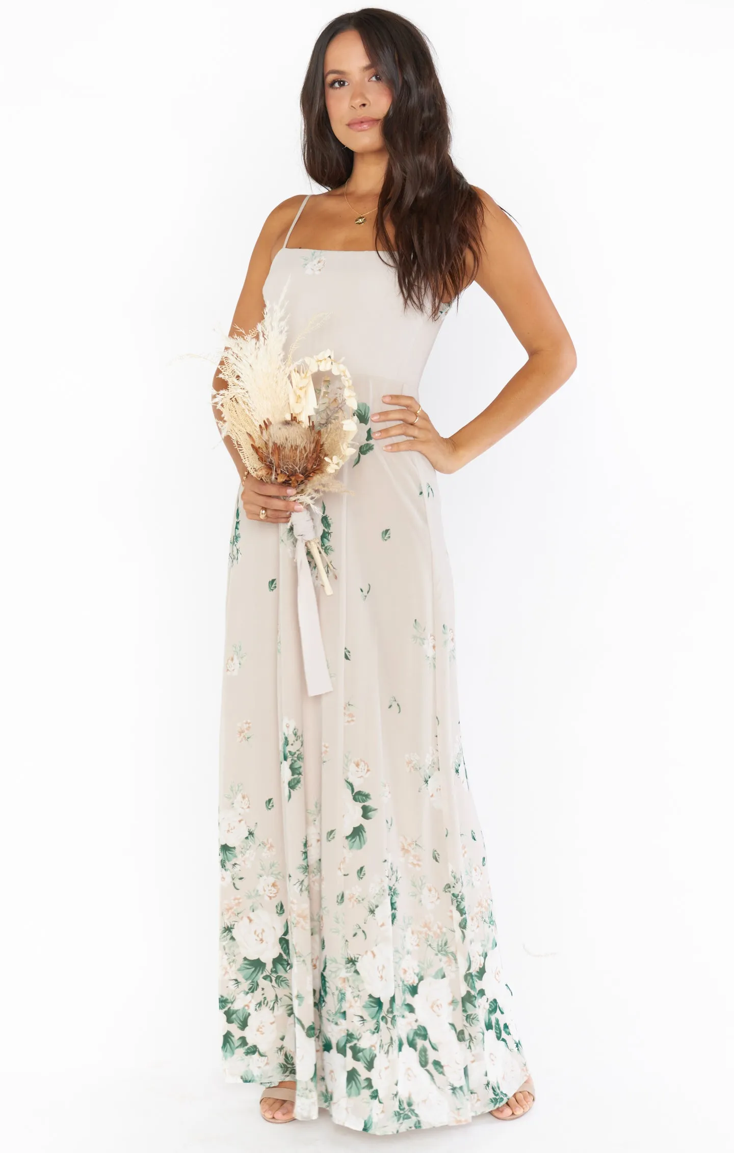 Lauren Tie Maxi Dress ~ Bouquet Toss