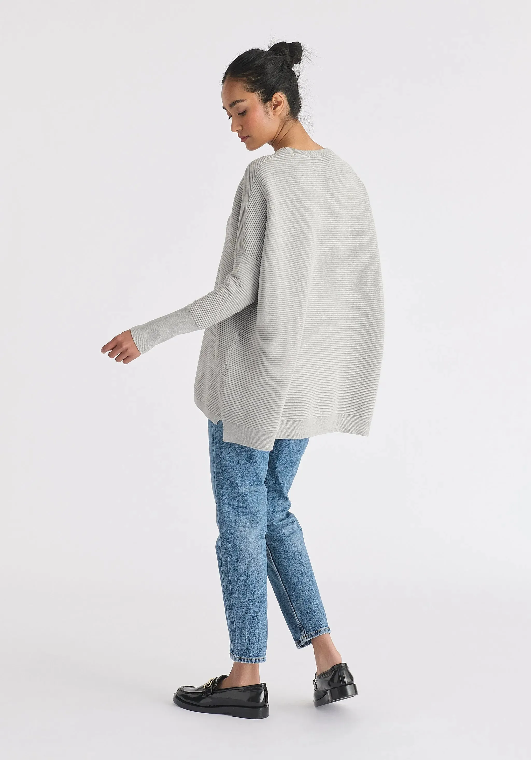 Light Grey Paisie Ribbed Jumper