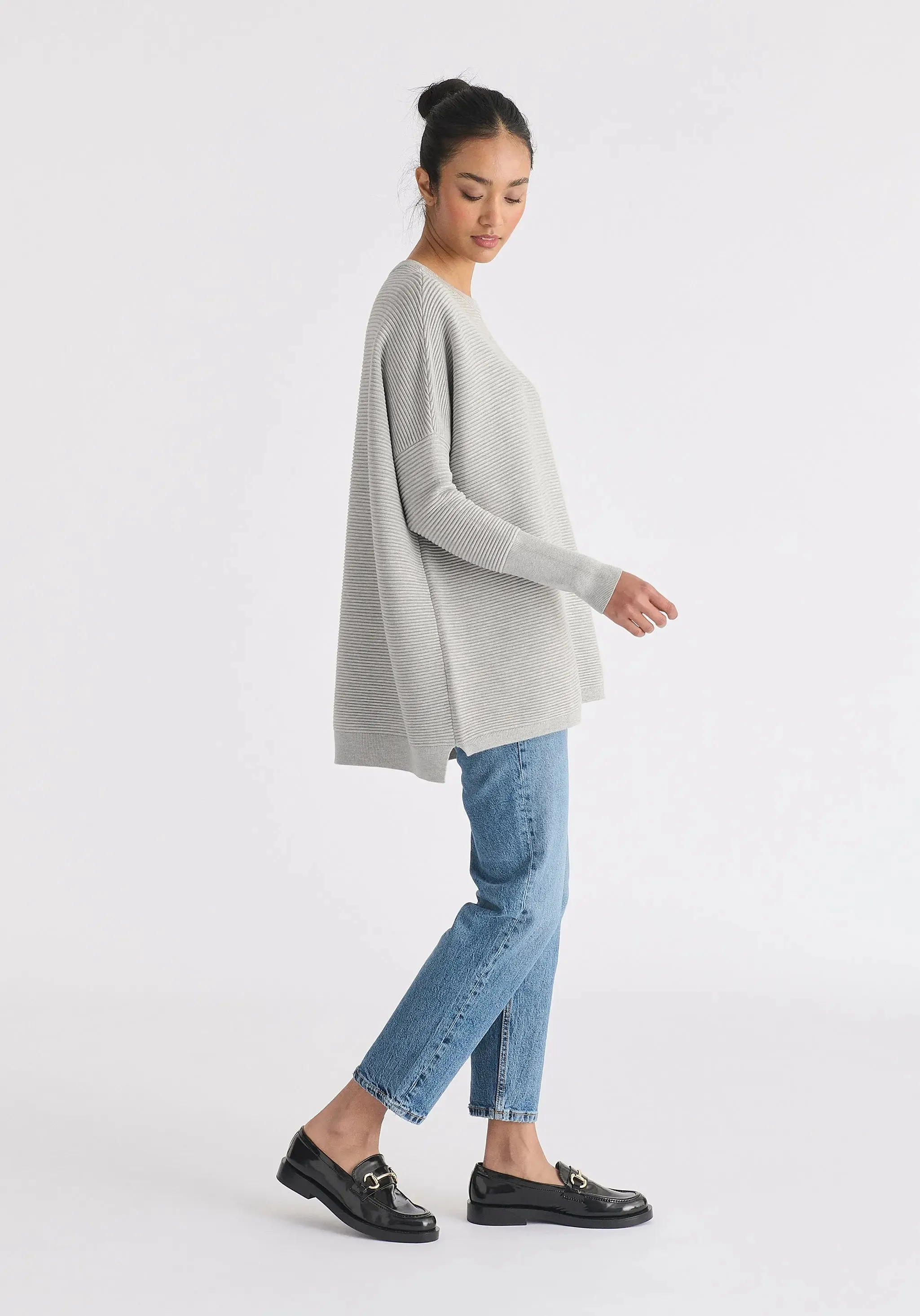 Light Grey Paisie Ribbed Jumper