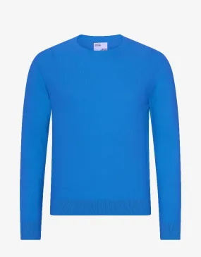 Light Merino Wool Crew - Pacific Blue