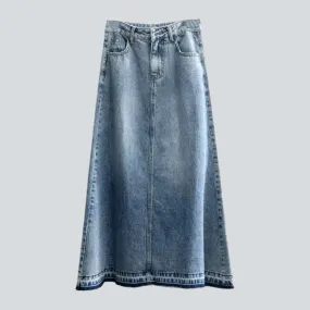 Light wash vintage jean skirt