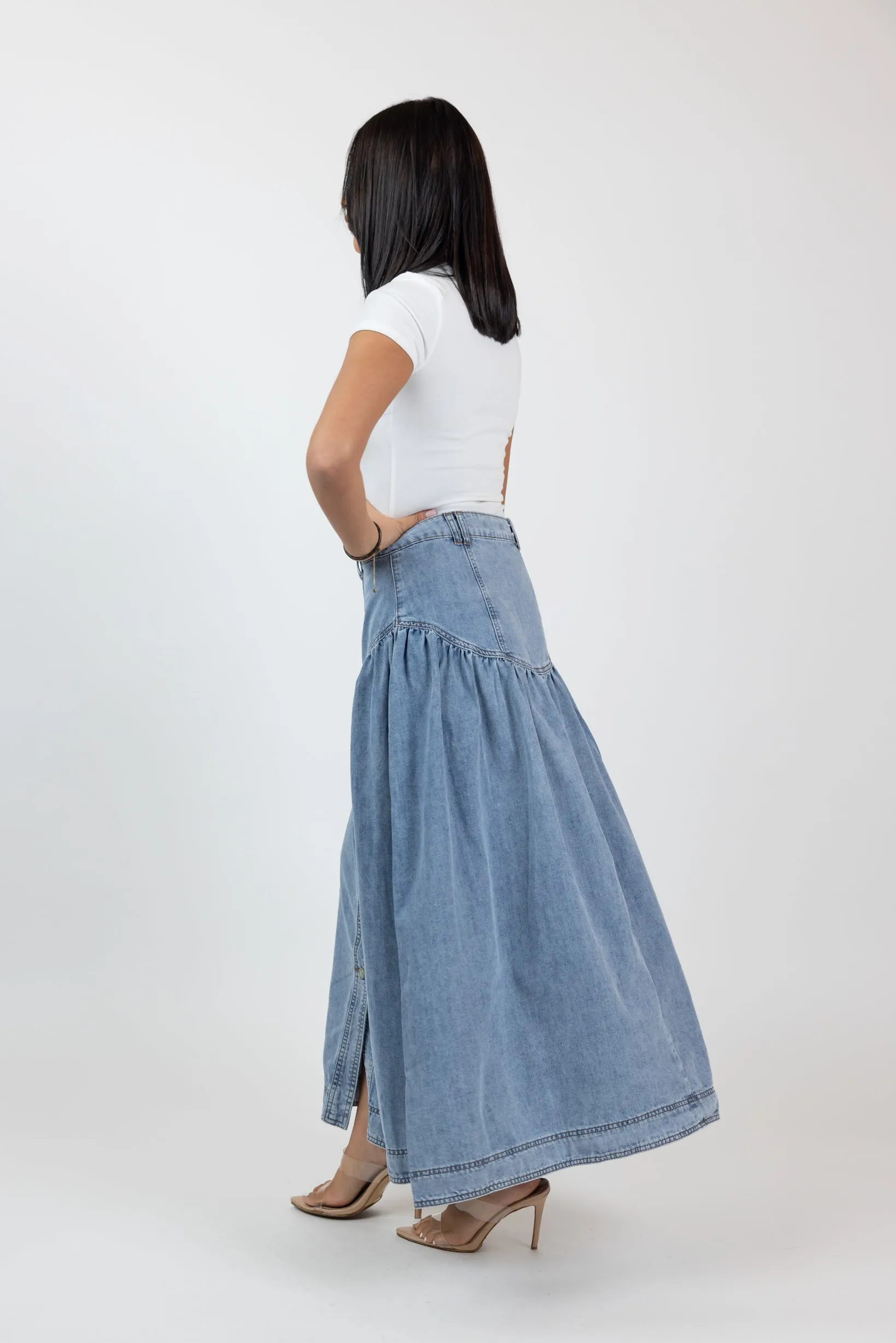 Liora Denim Maxi Skirt