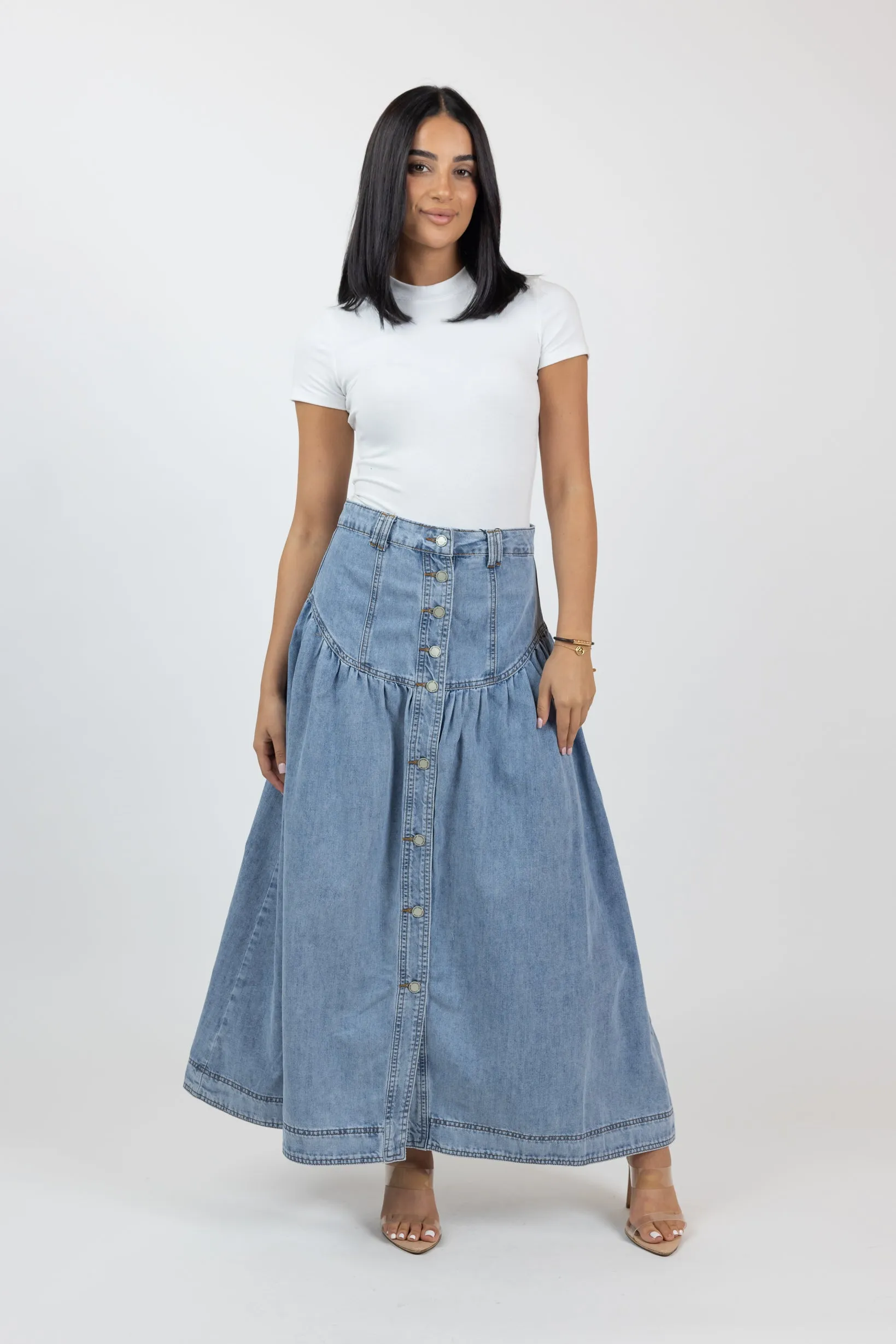 Liora Denim Maxi Skirt