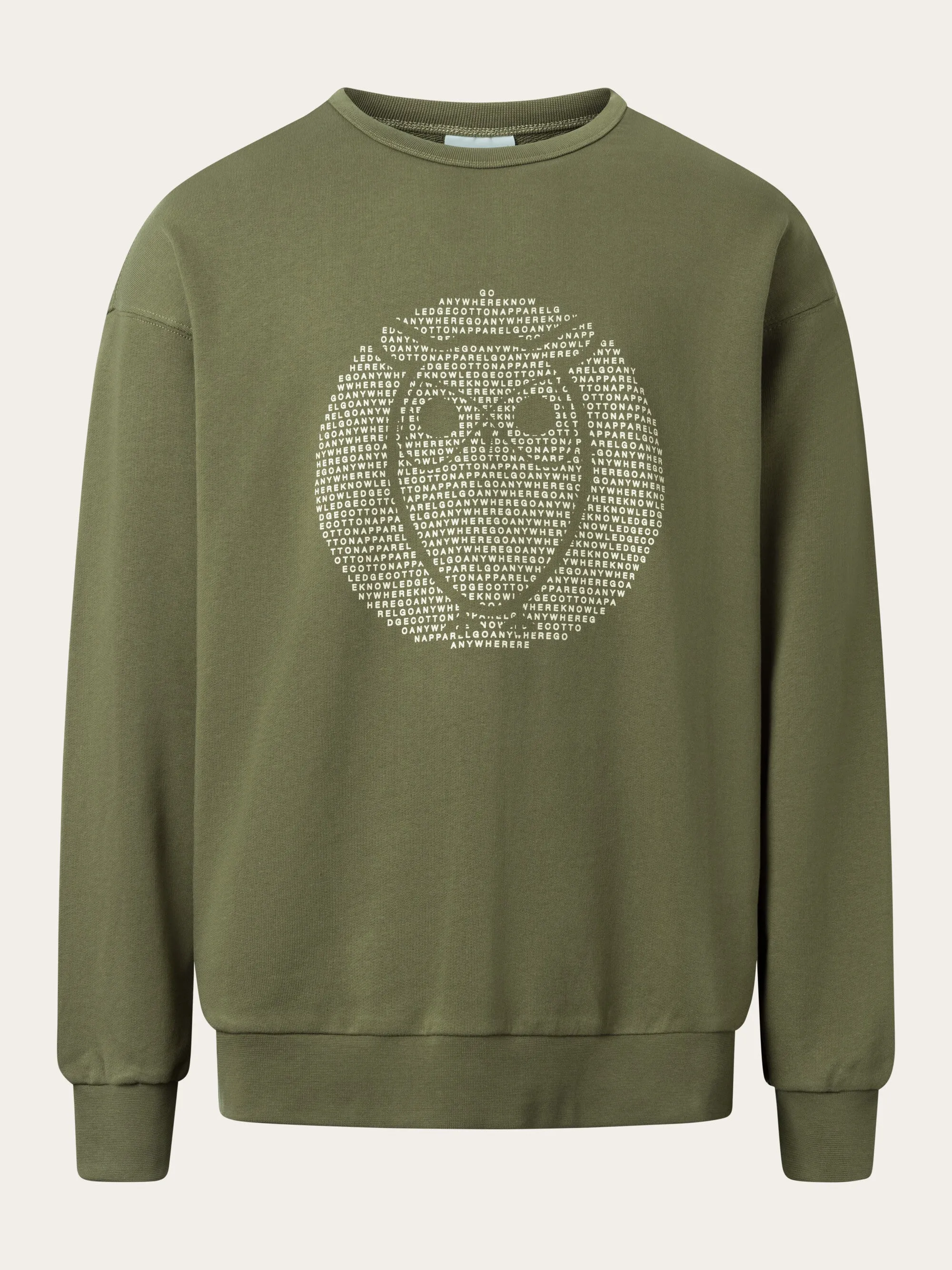 Loose fit sweat with owl print - Dark Olive