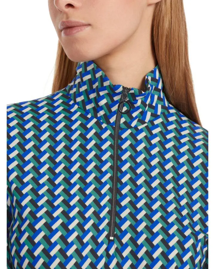 Marc Cain Patterned Zip Neck Pullover