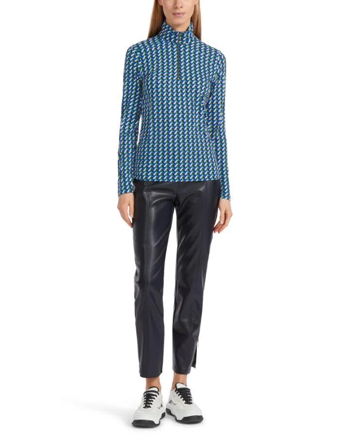 Marc Cain Patterned Zip Neck Pullover