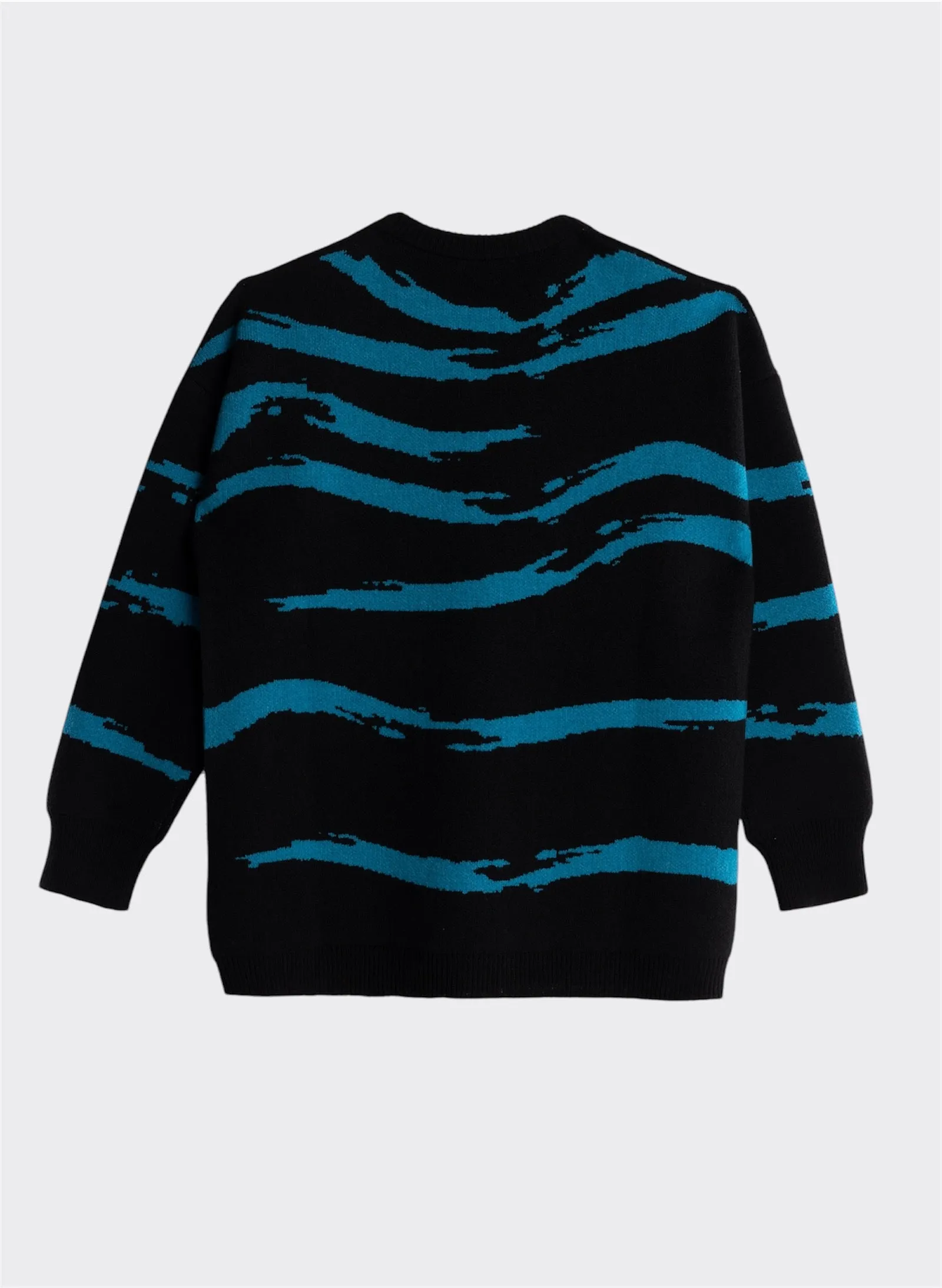 Maxi Knitted Jumper Blue Waves