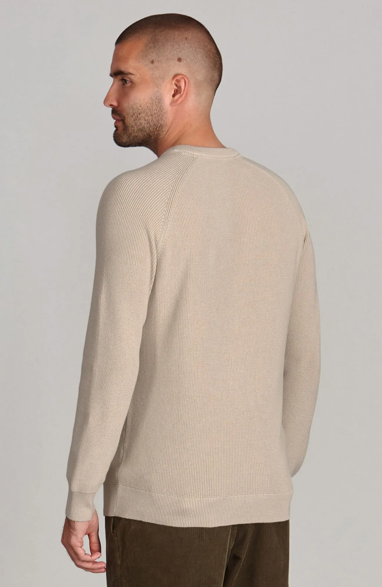 Mens Lightweight Cotton Fisherman Rib Jumper