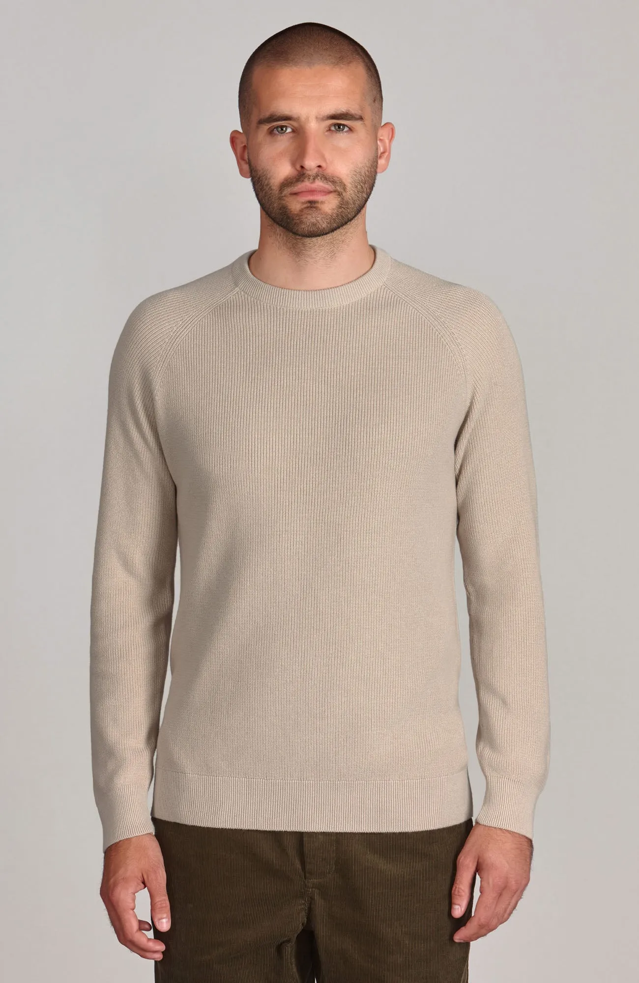 Mens Lightweight Cotton Fisherman Rib Jumper